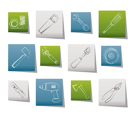 simsearch:400-04121750,k - different kind of tools icons - vector icon set Stock Photo - Budget Royalty-Free & Subscription, Code: 400-04401310