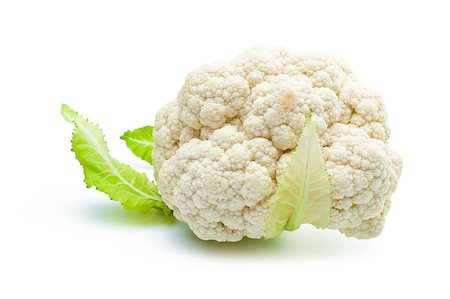 simsearch:400-06429494,k - Fresh ripe whole cauliflower cabbage closeup isolated on white background Stock Photo - Budget Royalty-Free & Subscription, Code: 400-04401832