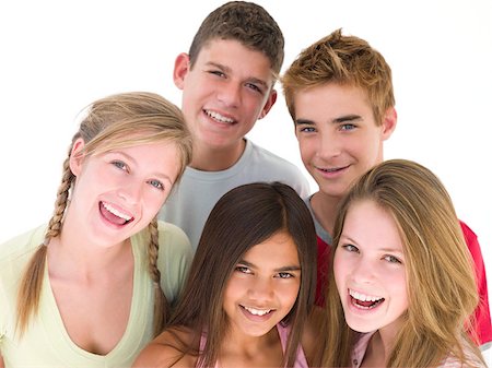 simsearch:400-04402293,k - Five friends together smiling Stock Photo - Budget Royalty-Free & Subscription, Code: 400-04402284