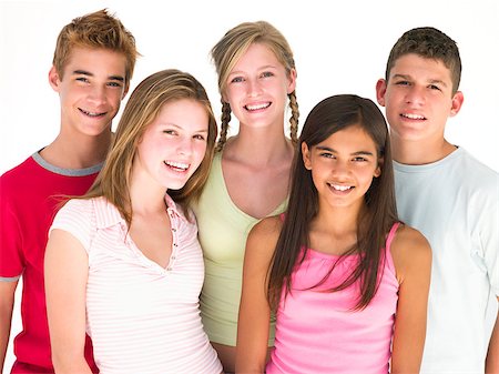 simsearch:400-04402293,k - Five friends together smiling Stock Photo - Budget Royalty-Free & Subscription, Code: 400-04402298