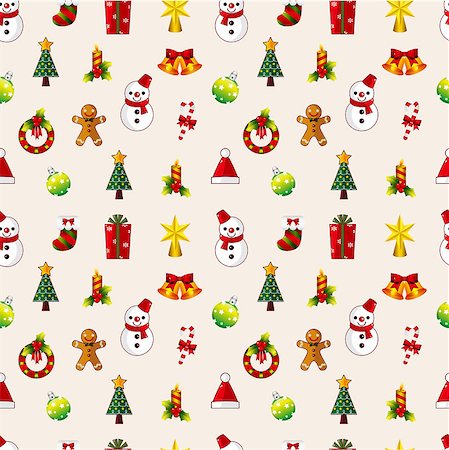 seamless Christmas pattern Stock Photo - Budget Royalty-Free & Subscription, Code: 400-04402438