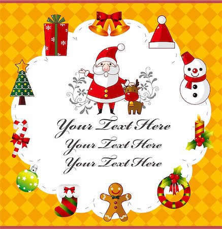 ribbon for christmas cartoon - cute christmas card Stock Photo - Budget Royalty-Free & Subscription, Code: 400-04402587