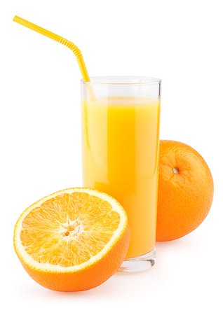 simsearch:400-08529320,k - Orange juice and slices of orange isolated on white background Foto de stock - Super Valor sin royalties y Suscripción, Código: 400-04402645