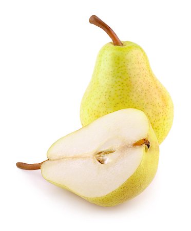 Green yellow pears isolated on white Stockbilder - Microstock & Abonnement, Bildnummer: 400-04402676