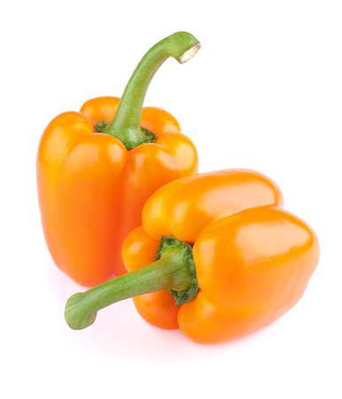 simsearch:400-06092107,k - Two orange peppers isolated on white Fotografie stock - Microstock e Abbonamento, Codice: 400-04402680