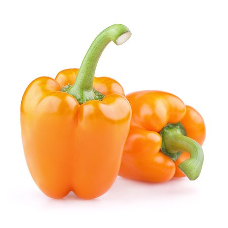 simsearch:400-06092107,k - Two orange peppers isolated on white Fotografie stock - Microstock e Abbonamento, Codice: 400-04402683