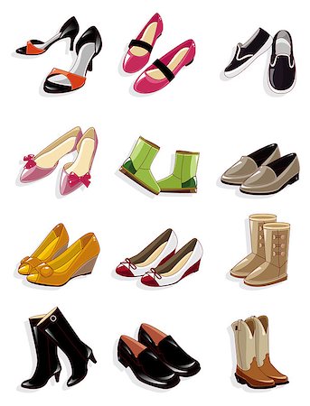 footwear icons - cartoon shoes icon Stock Photo - Budget Royalty-Free & Subscription, Code: 400-04403031