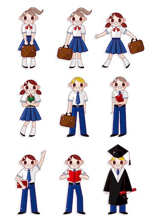 student and teacher illustrations - cartoon student icon Stock Photo - Budget Royalty-Free & Subscription, Code: 400-04403032