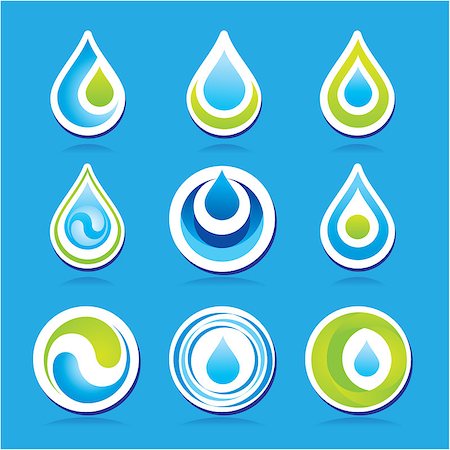 spa icon - Set of icons - the water. Vector templates. Foto de stock - Super Valor sin royalties y Suscripción, Código: 400-04403077