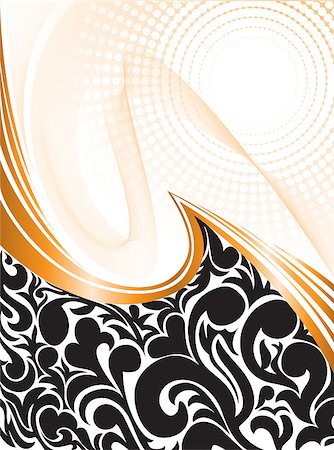 simsearch:400-05069638,k - abstract background with black ornaments and orange waves Foto de stock - Royalty-Free Super Valor e Assinatura, Número: 400-04403485