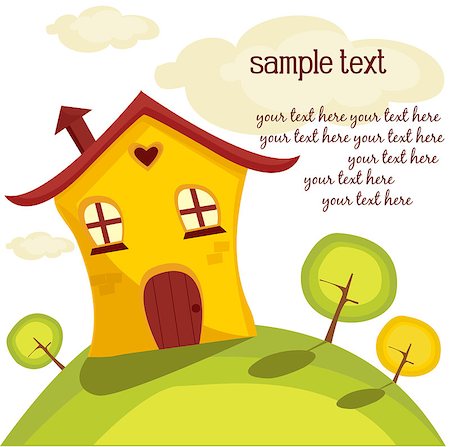 Cute house, vector illustration Stock Photo - Budget Royalty-Free & Subscription, Code: 400-04403565