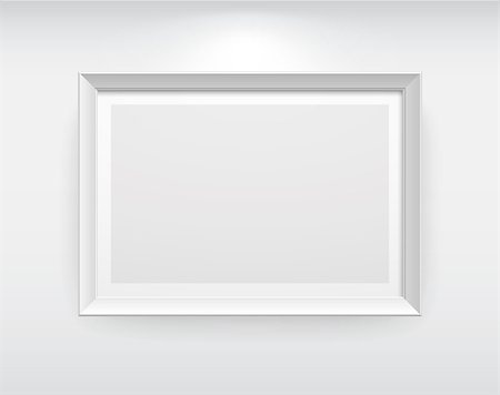 Gallery Interior with empty frame on brick wall Stock Photo - Budget Royalty-Free & Subscription, Code: 400-04403688