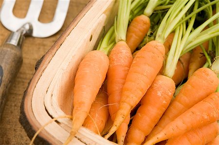 Carrots In A Wooden Trug Stock Photo - Budget Royalty-Free & Subscription, Code: 400-04403960