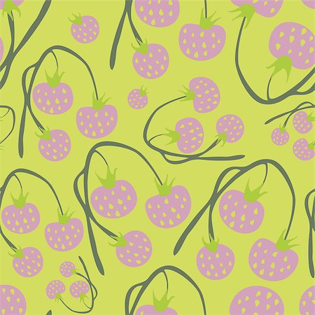 simsearch:400-09108602,k - Simple seamless background pattern with cartoon strawberry Stock Photo - Budget Royalty-Free & Subscription, Code: 400-04414062