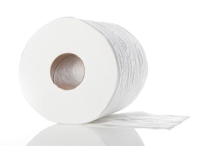 Clean white toilet paper against a white background Fotografie stock - Microstock e Abbonamento, Codice: 400-04414114