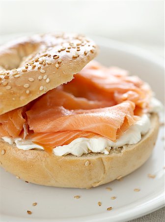 fresh cut fish - bagel and lox Stock Photo - Budget Royalty-Free & Subscription, Code: 400-04414174