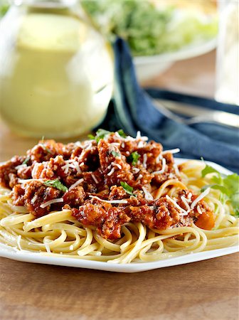 Italian spaghetti dinner Stock Photo - Budget Royalty-Free & Subscription, Code: 400-04414224