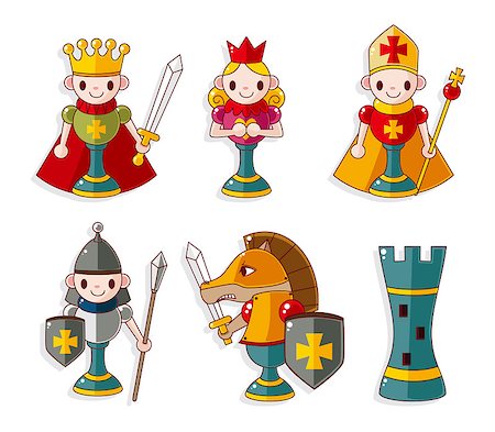 regina vittoria - cartoon chess isolated Fotografie stock - Microstock e Abbonamento, Codice: 400-04414689