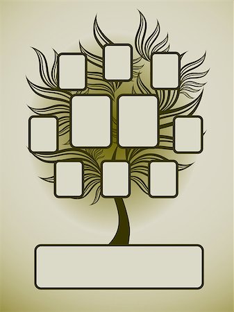 family symbol - Vector family tree design with frames and autumn leafs. Place for text. Stock Photo - Budget Royalty-Free & Subscription, Code: 400-04415235