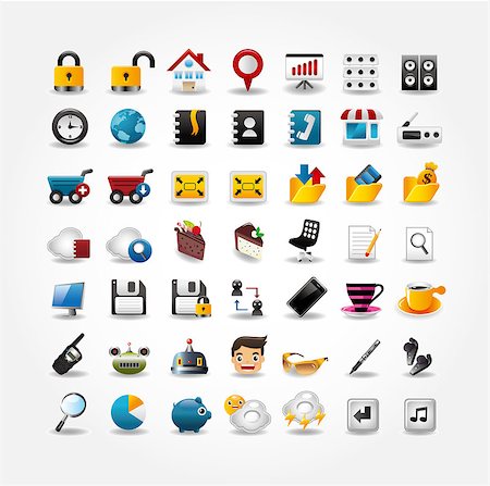 simsearch:400-04106245,k - Internet & Website icons,Web Icons, icons Set Stock Photo - Budget Royalty-Free & Subscription, Code: 400-04415245