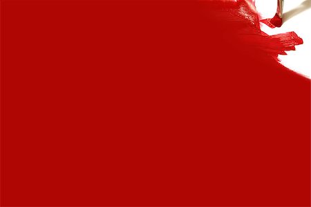 White background is painted red wit brush Stockbilder - Microstock & Abonnement, Bildnummer: 400-04415317