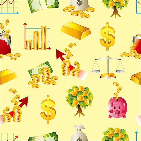 simsearch:400-04914136,k - cartoon Finance & Money seamless pattern Photographie de stock - Aubaine LD & Abonnement, Code: 400-04415484