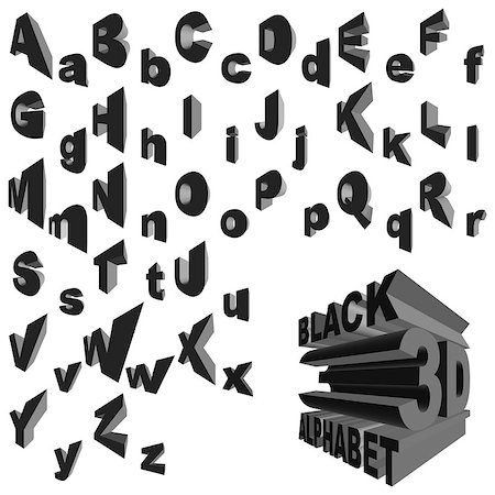 Complete alphabet set in three-dimensional objects Stock Photo - Budget Royalty-Free & Subscription, Code: 400-04415495