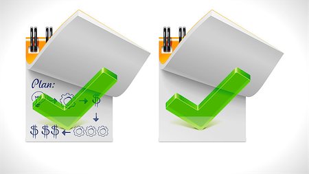 Open notepad with check mark – with plan and empty Foto de stock - Super Valor sin royalties y Suscripción, Código: 400-04415570