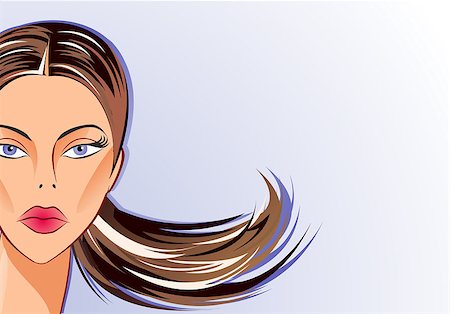 simsearch:400-04129614,k - Face part of beautiful vector woman on natural blue background With a place for your text Stock Photo - Budget Royalty-Free & Subscription, Code: 400-04415646