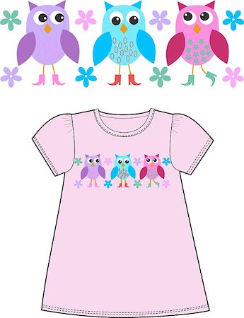 owls pattern for girls clothes Photographie de stock - Aubaine LD & Abonnement, Code: 400-04415652