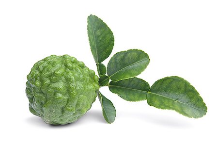 simsearch:400-04395073,k - Fresh kaffir lime with leaf isolated on white background Stock Photo - Budget Royalty-Free & Subscription, Code: 400-04415790