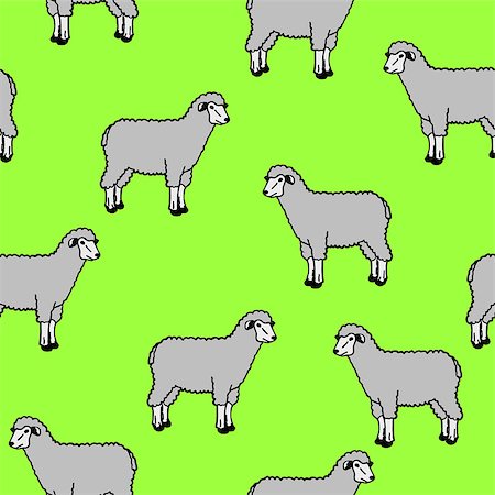 simsearch:400-05744625,k - seamless wallpaper with sheep and rams Stock Photo - Budget Royalty-Free & Subscription, Code: 400-04415793