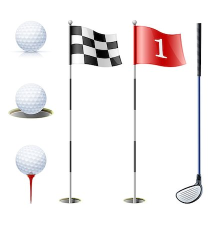 set of golf equipment vector illustration isolated on white background Stock Photo - Budget Royalty-Free & Subscription, Code: 400-04416151