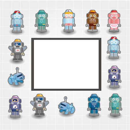 simsearch:400-04273833,k - cartoon robot card Photographie de stock - Aubaine LD & Abonnement, Code: 400-04416163