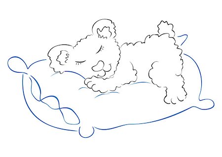 Illustration of sweet bear sleeping on pillow Stock Photo - Budget Royalty-Free & Subscription, Code: 400-04416258