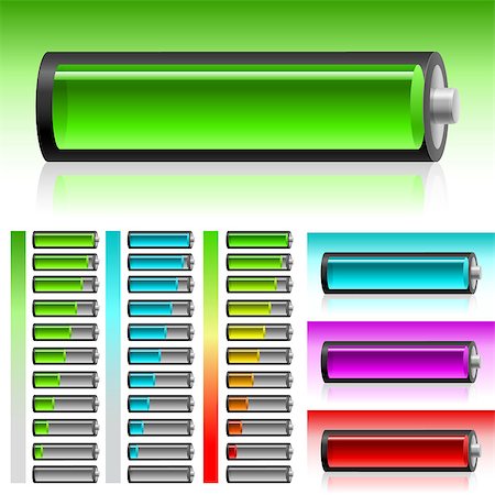 simsearch:400-05019823,k - Set of transparent battery on the white background for design Stock Photo - Budget Royalty-Free & Subscription, Code: 400-04417160