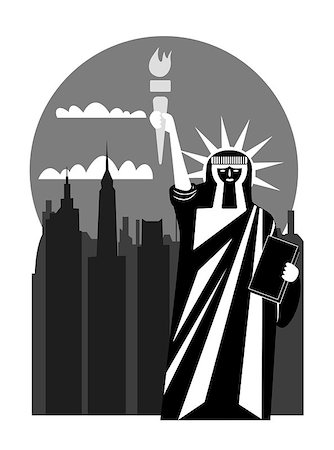 freedom monument - Illustration of the Statue of Liberty - New York. This file is vector, can be scaled to any size without loss of quality. Fotografie stock - Microstock e Abbonamento, Codice: 400-04417224