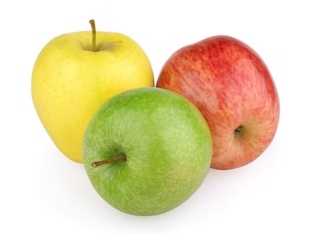 simsearch:400-06074729,k - Yellow, green and red apples isolated on white Foto de stock - Royalty-Free Super Valor e Assinatura, Número: 400-04417264