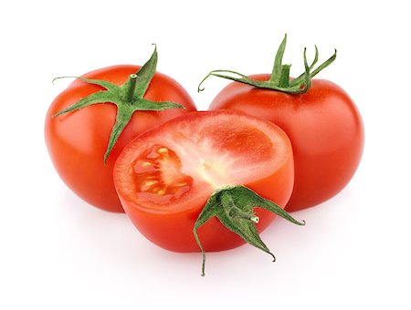 simsearch:400-07113791,k - Red tomatoes with cut isolated on white background Foto de stock - Royalty-Free Super Valor e Assinatura, Número: 400-04417266