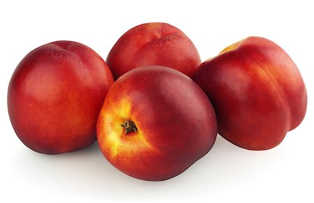 simsearch:400-04286908,k - Four nectarines isolated on a white background Stock Photo - Budget Royalty-Free & Subscription, Code: 400-04417272