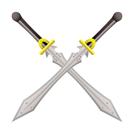 Two large swords crossed ideal for coat of arms Stock Photo - Budget Royalty-Free & Subscription, Code: 400-04418071