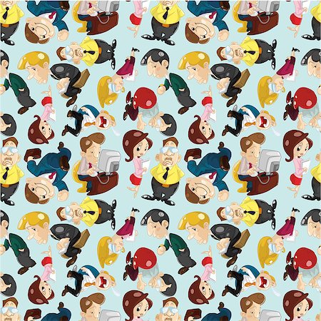 simsearch:400-04338306,k - seamless cartoon office worker pattern Stock Photo - Budget Royalty-Free & Subscription, Code: 400-04418088