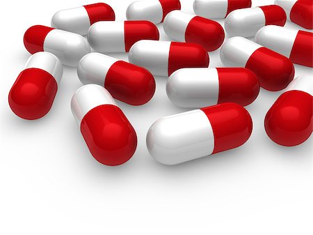 simsearch:400-04616930,k - 3d, pill, red, white, medicine, capsule, tablet Stockbilder - Microstock & Abonnement, Bildnummer: 400-04418110