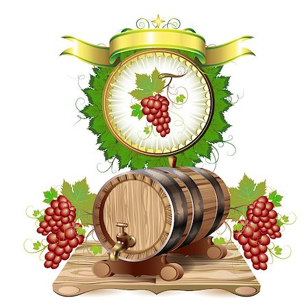 simsearch:400-03952840,k - Wine barrel with purple grapes Foto de stock - Super Valor sin royalties y Suscripción, Código: 400-04418702