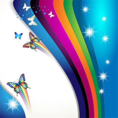 Colorful background with butterfly Stock Photo - Budget Royalty-Free & Subscription, Code: 400-04418745