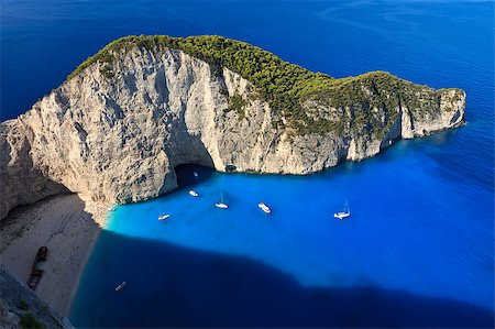 summer beach postcard - view of the shipwreck on the beach Navagio in Zakynthos, Greece Stock Photo - Budget Royalty-Free & Subscription, Code: 400-04418757