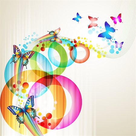 Colorful background with butterfly Stock Photo - Budget Royalty-Free & Subscription, Code: 400-04418752