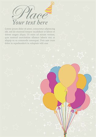 Birthday Retro Background with Balloon and Star, element for design, vector illustration Stock Photo - Budget Royalty-Free & Subscription, Code: 400-04418779