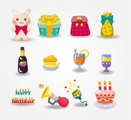 cartoon Birthday icon Stock Photo - Budget Royalty-Free & Subscription, Code: 400-04418964