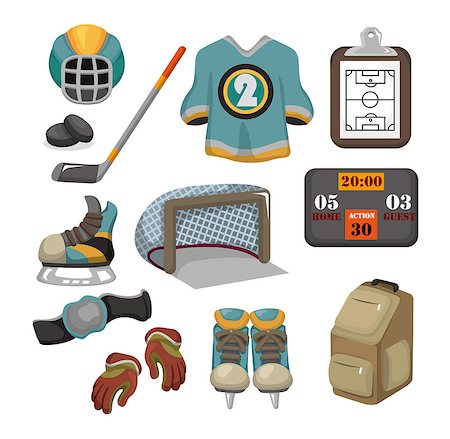 Vector ice hockey icon set Stock Photo - Budget Royalty-Free & Subscription, Code: 400-04418967